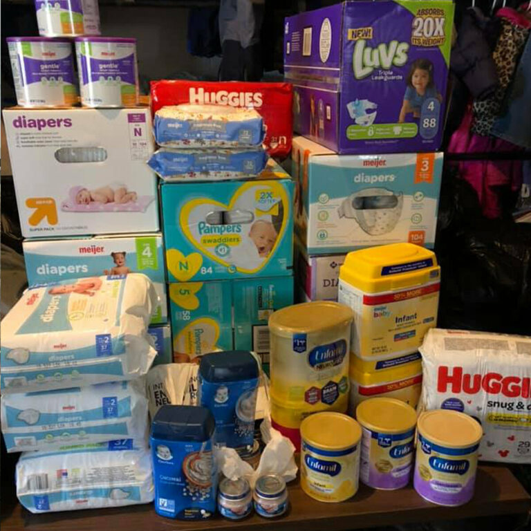 baby items donated at HELP crisis pregnancy center in grand rapids.